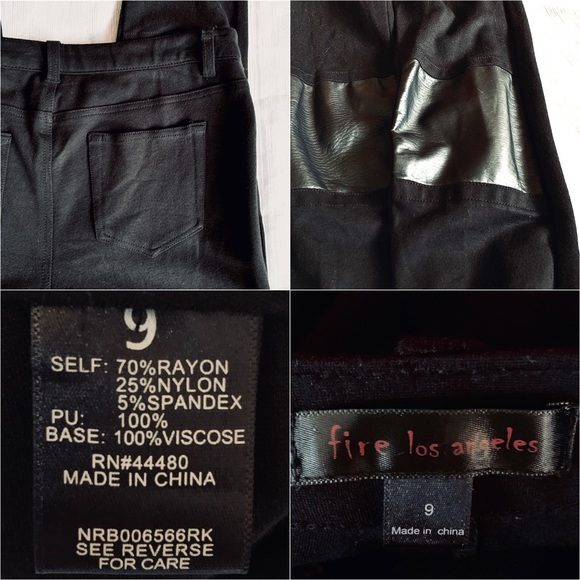 Black Faux Black Leather Accents on Leggings NWOT - Picture 8 of 8